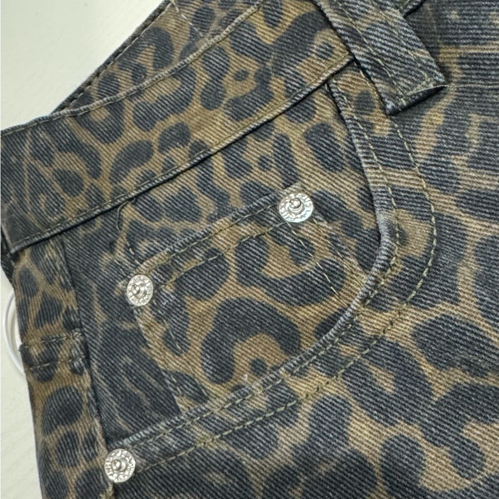 Women's Leopard Print Jeans - Black and Brown Barrel Jeans Streetware Jeans - Picture 11 of 12